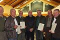 Waidgenossen wurden für ihre Treue zur Jäger-Kreisgruppe Ochsenfurt geehrt (von links): Vorsitzender Hans-Peter Konigorski, Jürgen Hildmann, Gerhard Klingler, Winfried Engert, Gerhard Zobel, Reinhard Kaupert und Michael Pfeuffer.