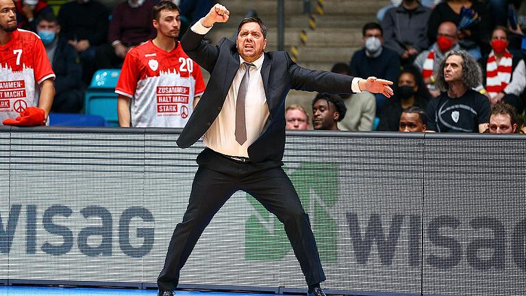 Baskets-Trainer Sasa Filipovski beim Sieg in Frankfurt.