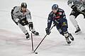 ERC Ingolstadt - Kölner Haie       -  Die Kölner Haie mit Alexandre Grenier (l) verpassten gegen den ERC Ingolstadt um Wayne Simpson (r) den Einzug ins Finale nach Spiel fünf.