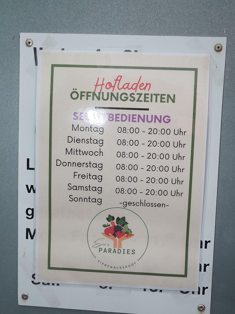 Mit eigenem Logo: Im zweiten Hofladen des Siebenäckerhofs ist nun Selbstbedienung möglich.
