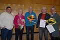 Frank Schmitt, Vorsitzender des Turnvereins Mainstockheim, honorierte die Verdienste von Christa Seystahl, Robert Brussig (für seine Frau Barbara), Heiner Roth und Gudrun Knott (von links) mit der Ernennung zu Ehrenmitgliedern.