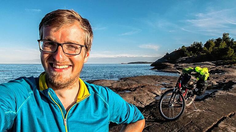 Demian Hauptmann fuhr mit dem Rad von Schweden nach Lohr, weil er es für die unkomplizierte Art hielt, sein Rad mit nach Deutschland zu nehmen.