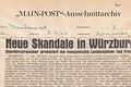 9. März 1963, Frankenpost: Neue Skandale in Würzburg