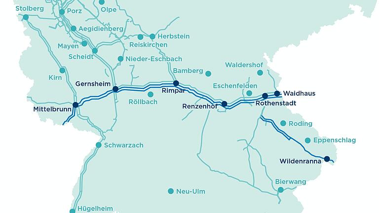 Die Leitung der Mitteleuropäischen Gasleitungsgesellschaft verläuft von Waidhaus im Osten bis Mittelbrunn im Westen Deutschlands. Dabei durchquert sie auch den Landkreis Kitzingen.