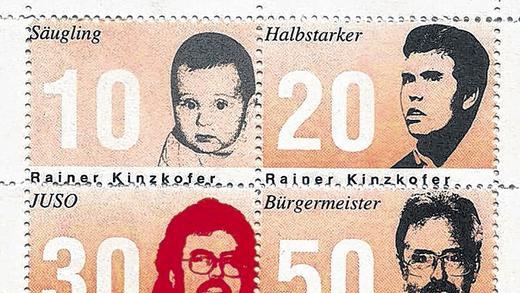 Witzig: Zum 50. Geburtstag gab's diese Briefmarken. Witzig: Zum 50. Geburtstag gab's diese Briefmarken.