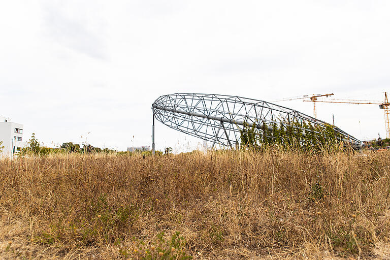 Das ehemalige Landesgartenschaugelände am Hubland ist kaum wiederzuerkennen. Die normalerweise grüne Pracht hat sie sich in eine Steppe verwandelt.
