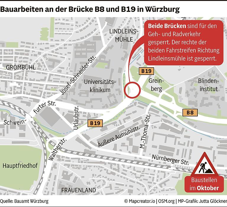 Hier droht im Oktober 2024 Staugefahr in Würzburg: Alle Baustellen, Sperrungen und praktische Umleitungen im Überblick Hier droht im Oktober 2024 Staugefahr in Würzburg: Alle Baustellen, Sperrungen und praktische Umleitungen im Überblick