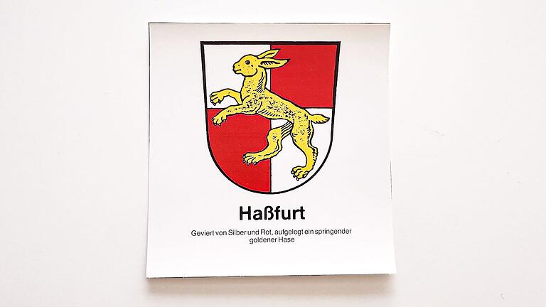 Das Wappen der Stadt Haßfurt.