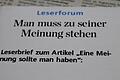 Die Redaktion hat ein Schreiben erreicht.