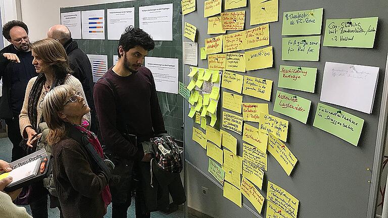 Diskussion und Ideensammlung zum Green-City-Plan im Themen-Klassenzimmer des Friedrich-König-Gymnasiums.