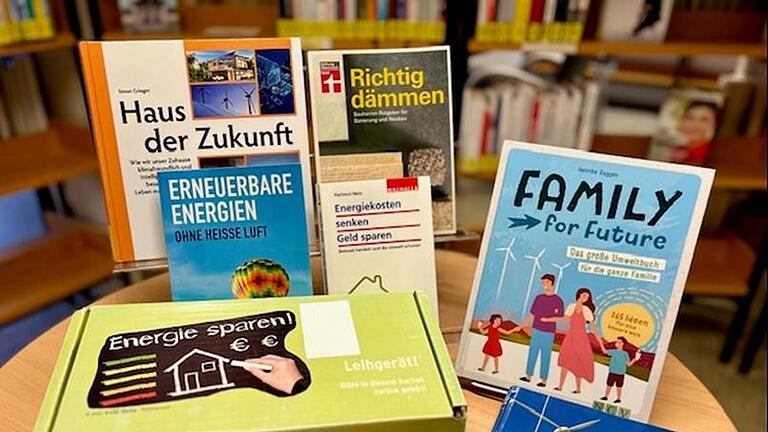 So sieht der Thementisch mit Informationen zur Energiewende und zum Energiesparen aus.       -  So sieht der Thementisch mit Informationen zur Energiewende und zum Energiesparen aus.