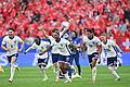 Euro 2024: England - Schweiz       -  Englands Spieler feiern nach dem gewonnenen Elfmeterschießen.
