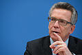Thomas de Maiziere       -  ARCHIV - Bundesinnenminister Thomas de Maiziere (CDU) spricht am 12.11.2014 in Berlin während der Vorstellung des Entwurfes des Anti-Doping-Gesetzes.