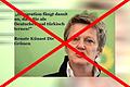 Renate Künast klagt gegen Facebook, damit der Internet-Riese dieses gefälschte Zitat nicht nur als Fake kennzeichnet, sondern konsequent löscht und in allen Varianten von der Plattform entfernt.