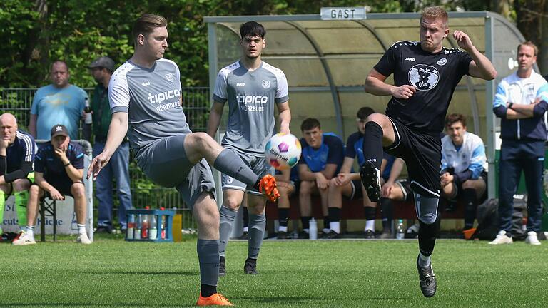 Treten nun in der Kreisliga an: Dominik Szabo (links) vom TSV Lengfeld und Kevin Völker vom ETSV Würzburg. Das Bild entstand beim Bezirksliga-Aufeinandertreffen beider Mannschaften im Mai.