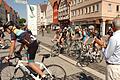 Rast auf dem Marktplatz: Die gut 50 Teilnehmer der zweiten Pacemakers Berlin-Tour machten am Donnerstagnachmittag in Bad Neustadt Station, bevor es dann weiter nach Suhl ging.