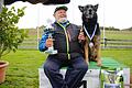 Bayerische Meisterschaft der Fährtenhunde in Bad Kissingen       -  So sehen Sieger aus: Schäferhund Inkognito vom Fesselhain mit Alfred Seiler aus Neuendettelsau (Kreis Ansbach).