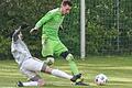 Oberpleichfelds Andreas Flockerzi (links) grätscht gegen Eibelstadts Moritz Hummel. Beide Mannschaften trennten sich im Kreisliga-Nachholspiel mit einem Unentschieden.