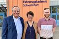 Wechsel an der Spitze der Fahrzeugakademie Schweinfurt (von links): Matthias Dingfelder übergab Mitte September die Leitung der Akademie an Iris Hiller und ihren Stellvertreter Lukas Müller.