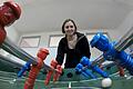 Tischkicker als Profisport? Die Würzburger Studentin Katja Dwenger ist sogar Vize-Weltmeisterin.