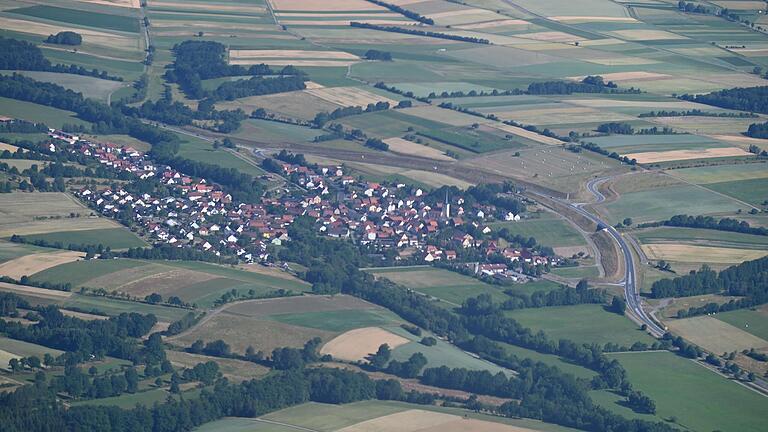 Wegfurt aus der Vogelperspektive.