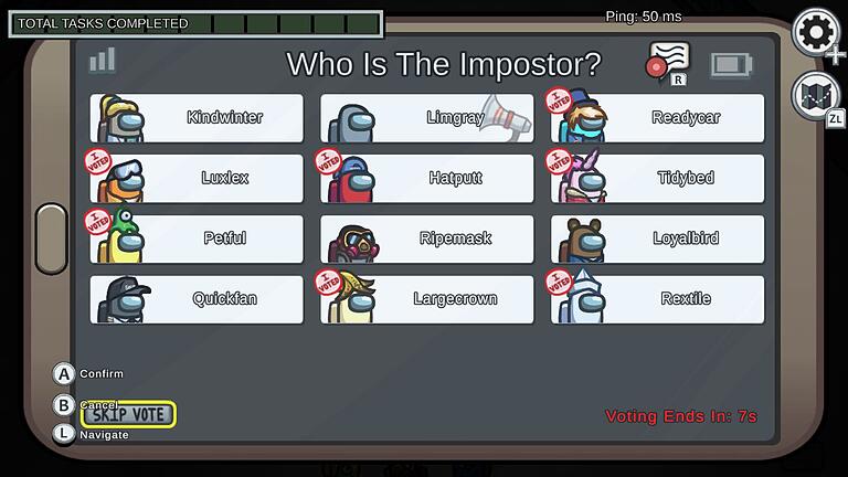 Screenshot vom Spiel „Among Us” - Hitzige Debatten im Notfall-Meeting: Wird es den Richtigen erwischen? Screenshot vom Spiel „Among Us” - Hitzige Debatten im Notfall-Meeting: Wird es den Richtigen erwischen?
