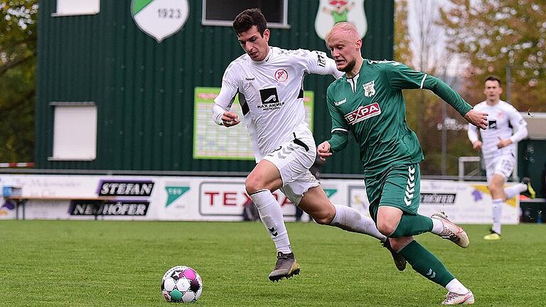 Maximilian Weiß (rechts) zählte zu den Aktivposten beim 1:1 der Grabfeld-Gallier gegen den SV Seligenporten.