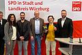 Auf der Bundeswahlkreiskonferenz der SPD in Stadt und Landkreis Würzburg (von links): Daniel Redelberger, Landtagsmitglied Volkmar Halbleib, Stelllvertretende Landrätin Christine Haupt-Kreutzer,&nbsp; Europawahl-KandidatTanyel Tas, Europaparlamentsmitglied Thomas Rudner, die Vorsitzende des SPD Bundeswahlkreises Würzburg Freya Altenhöner und Bundestagsmitglied Markus Hümpfer.