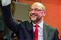 SPD-Kanzlerkandidat Martin Schulz stellte sich am 4. März im Vogel Convention Center in Würzburg der Parteibasis vor.