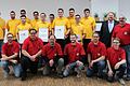 Gruppenbild der Talente und Experten bei Deutschen Meisterschaft im SHK-Handwerk mit Schweinfurts Geschäftsstellenleiter Josef Bock (rechts) und Joachim Butz vom Zentralverband SHK.