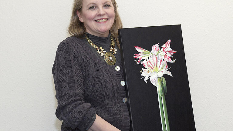 Ingrid Mehlert (56) aus Prichsenstadt: 'Amaryllis in rot-weiß'.