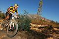 So kannte man Leo Zirkelbach: Voll bei der Sache, aufs Ziel fokussiert und optisch durch die gelbe Sportkleidung samt Helm erkennbar. Das Bild entstand 2013 bei seiner zweiten Teilnahme am Cape Epic in Südafrika, bis dato sein härtestes Rennen.