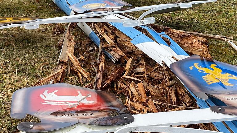 Wind und Wetter haben den Stamm des Zunftbaums stellenweise morsch werden lassen.