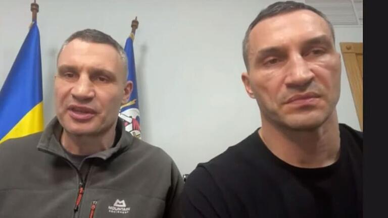 Bewegender Moment: Kiews Bürgermeister Vitali Klitschko (links) und sein Bruder Wladimir waren live in den Würzburger Stadtrat zugeschaltet. Bewegender Moment: Kiews Bürgermeister Vitali Klitschko (links) und sein Bruder Wladimir waren live in den Würzburger Stadtrat zugeschaltet.