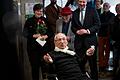 Eröffnung der Ausstellung zum 100. Geburtstag des Dichters Eugen       -  Eugen Gomringer  hielt bei der Vernissage eine Rede.