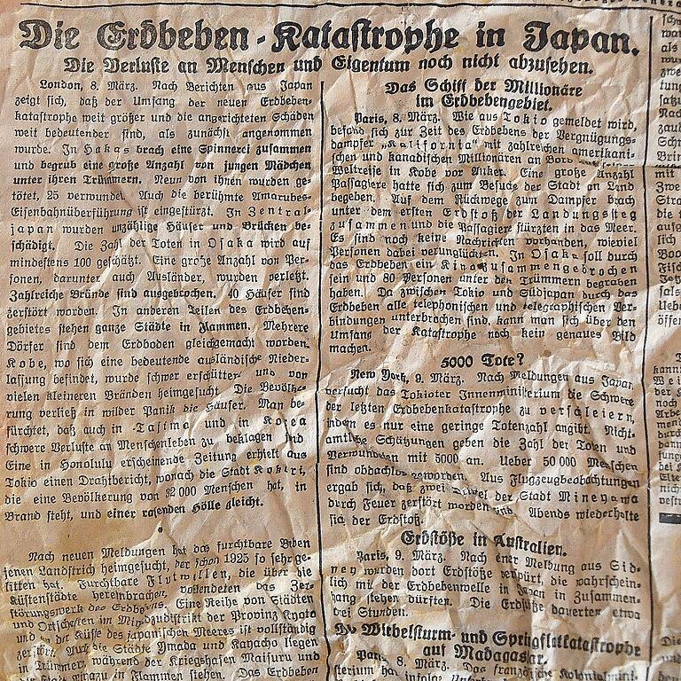 Ein geschichtliches Großereignis, das um die Welt ging. Das Erdbeben in Japan.