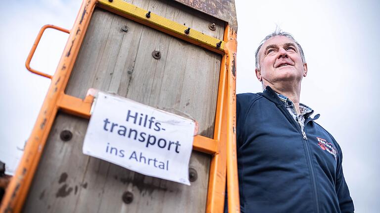 Werner Bergmann, Bauunternehmer aus dem Haßfurter Stadtteil Oberhohenried, hat Hilfslieferungen ins Ahrtal initiiert. Werner Bergmann, Bauunternehmer aus dem Haßfurter Stadtteil Oberhohenried, hat Hilfslieferungen ins Ahrtal initiiert.