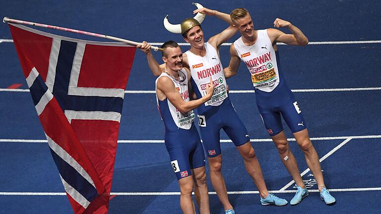 Ingebrigtsen-Brüder nehmen Olympia-Song auf       -  Drei Brüder für Norwegen: Henrik, Jakob und Filip Ingebrigtsen bei der Leichtathletik-EM 2018 in Berlin.