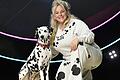 Stevani Page mit ihrem Dalmatiner 'Schnücks' bei der TV-Sendung Top Dog Germany.