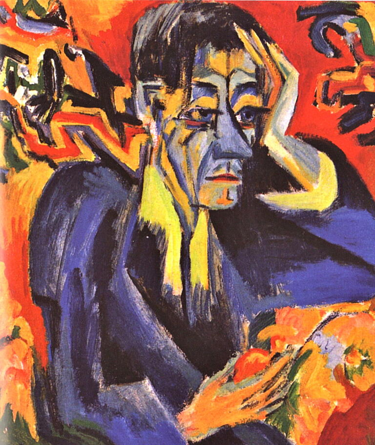 Am Ersten Weltkrieg verzweifelt: Ernst Ludwig Kirchner porträtierte den Würzburger Schriftsteller Leonhard Frank 1917 im Schweizer Exil.