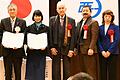 Kenji Miyoshi, Bürgermeister; Prof. Kaori Hidaka, Vizepräsidentin Siebold-Gesellschaft; Prof. Hartmut O. Rotermund, Vorstand Siebold-Wissenschaftsstiftung; T. Sekiguchi, Nachfahre von Heinrich von Siebold; Nobuko Wada, Vorstandsmitglied DJG Osaka.