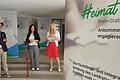 Integrationsberaterin Cornelia Klötzke (Mitte) und Integrationslotsin Jessica Wolf eröffneten gemeinsam mit dem stellvertretenden Landrat Bruno Altrichter die Ausstellung '#eimat Rhön-Grabfeld' im Foyer des Landratsamtes.