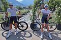 Christian Albert (links) und David Kiesel: Die beiden Freunde und Trainingspartner – hier beim Training in Südtirol – gehen in rund vier Wochen gemeinsam beim Ironman auf Hawaii an den Start.