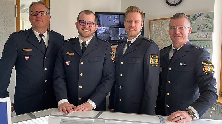 Polizeipräsident Detlev Tolle (von links) mit Polizeihauptkommissar Moritz Dippel, Polizeihauptkommissar Thomas Schlachter und Erstem Polizeihauptkommissar Detlef Hauck.