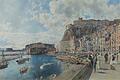Wunderbar warmes Sonnenlicht: Rudolf von Alt, 'Am Hafen von Santa Lucia in Neapel', um 1867.