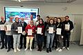 Diese Mitglieder wurden geehrt (von links) Dominik Wohlleben (25 Jahre), Sebastian Jäger (15 Jahre), Lena Dürbeck (20 Jahre), Erich Rübig (50 Jahre), Inge Brand (15 Jahre), Philipp Pätzold (zehn Jahre), Adrian Jensch (15 Jahre), Barbara Geisel (25 Jahre), Florian Walla (25 Jahre), Franziska Müller (15 Jahre), Sarah Winter (zehn Jahre), Lea Spannheimer (15 Jahre) und Matthias Brand (25 Jahre).