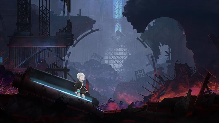 Screenshot &bdquo;Ender Magnolia: Bloom in the Mist&rdquo;       -  Lilac steht vor großen Herausforderungen im zerstörten Rauchland.