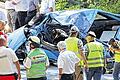 Unfall in der Honda-Kurve: Jürgen Seitz aus Leutkirch verunglückte mit seinem Escort in Eichenbühl, schwebt glücklicherweise aber nicht mehr in Lebensgefahr.