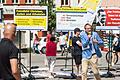 Michael Stürzenberger (rechts) wird vom Verfassungsschutz beobachtet. Im Bild eine Kundgebung von Pax Europa anlässlich des Jahrestags des Messerangriffs in Würzburg.