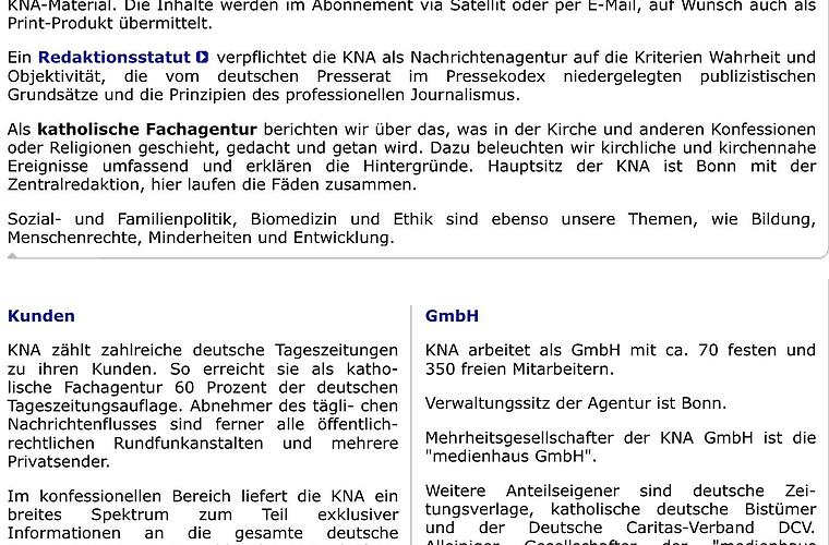 KNA Darstellung       -  Die KNA erklärt sich. Entnommen aus KNA-Homepage